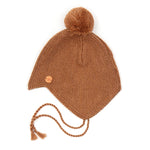"Babie" hat in oak with fakefur pompom