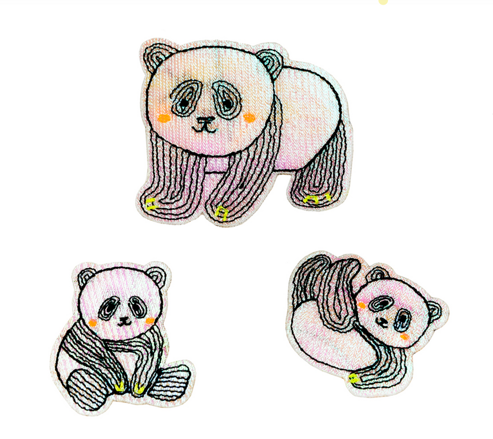 Panda Family  | Bügelsticker