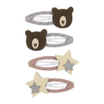 Set of 4 "Mabel Tokyo Star" Clic Clacs hair clips